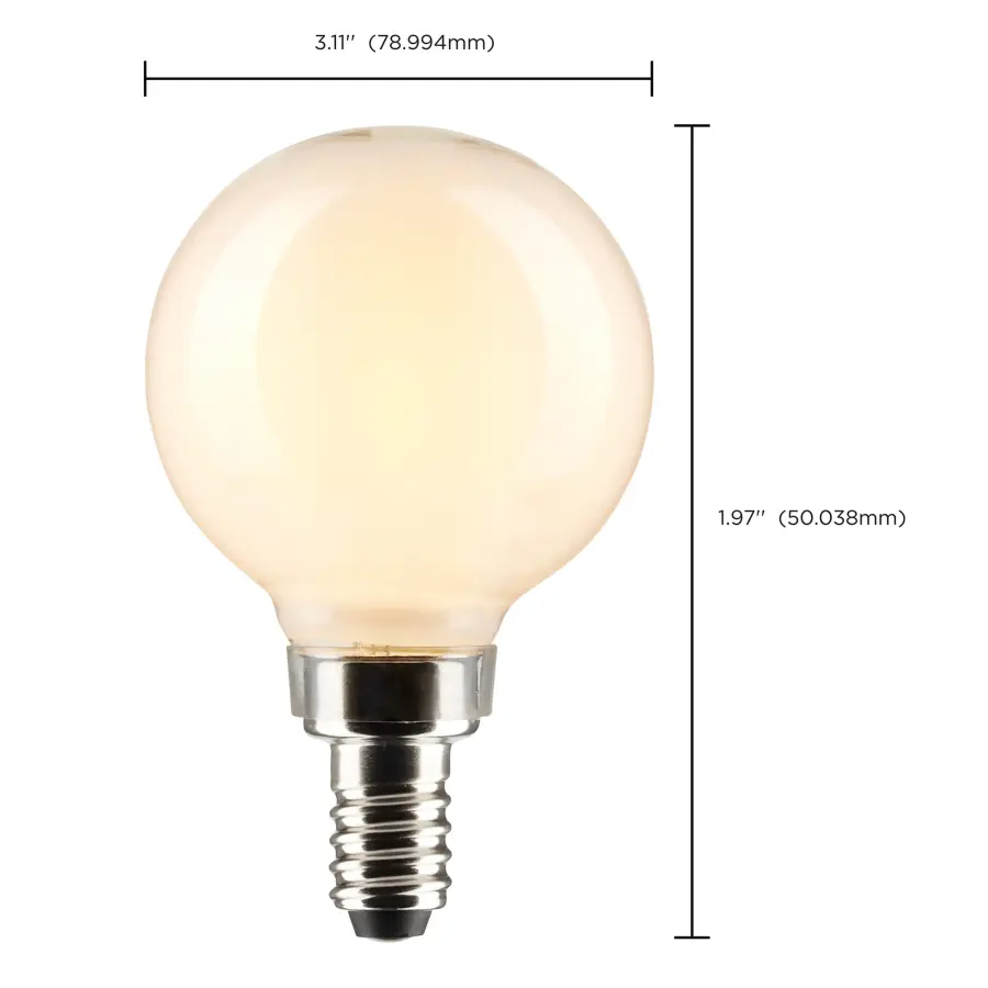 5.5 Watt G16.5 LED Filament - White - Candelabra base - 90 CRI - 3000K - 120 Volt - Image 10