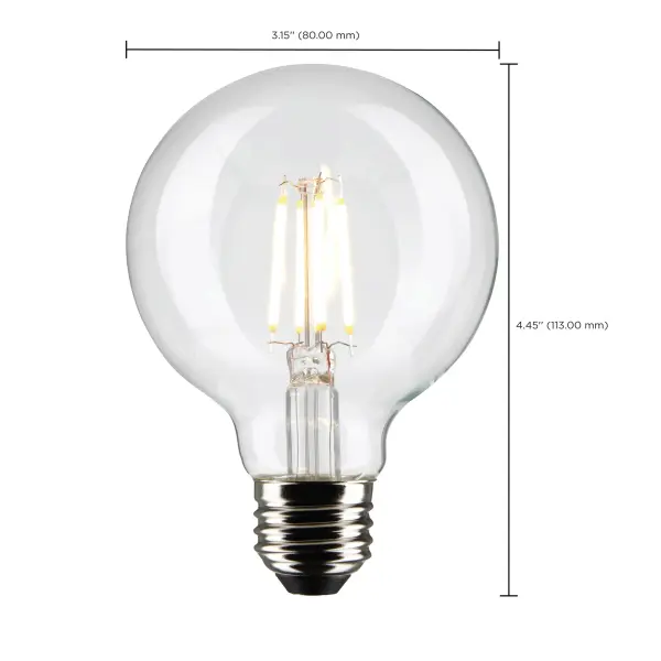 4.5 Watt G25 LED Filament - Clear - Medium base - 90 CRI - 2700K - 120 Volt - Image 11