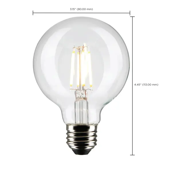 4.5 Watt G25 LED Filament - Clear - Medium base - 90 CRI - 3000K - 120 Volt - Image 10