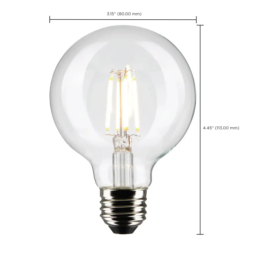 6 Watt G25 LED Filament - Clear - Medium base - 90 CRI - 4000K - 120 Volt - Image 10