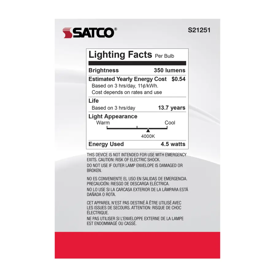 4.5 Watt G40 LED Filament - White - Medium base - 90 CRI - 4000K - 120 Volt - Image 6