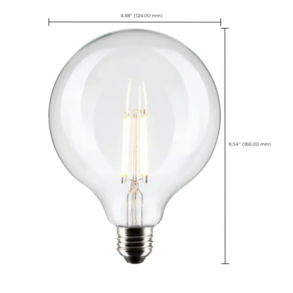 8 Watt G40 LED Filament - Clear - Medium base - 90 CRI - 4000K - 120 Volt - Image 10