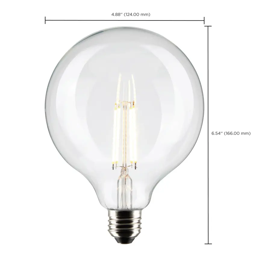 8 Watt G40 LED Filament - Clear - Medium base - 90 CRI - 4000K - 120 Volt - Image 10
