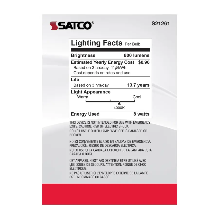 8 Watt G40 LED Filament - White - Medium base - 90 CRI - 4000K - 120 Volt - Image 6