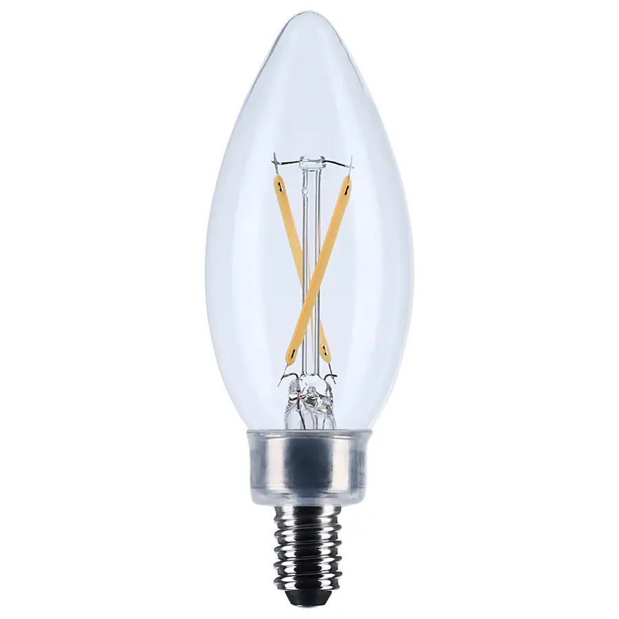 3 Watt B11 LED Filament - Clear - Candelabra base - 90 CRI - 2700K - 120 Volt - Image 1