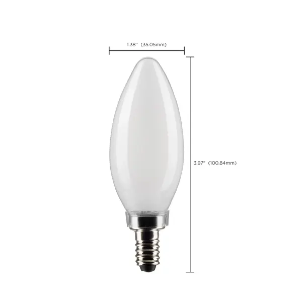 3 Watt B11 LED Filament - Frost - Candelabra base - 90 CRI - 2700K - 120 Volt - Image 11