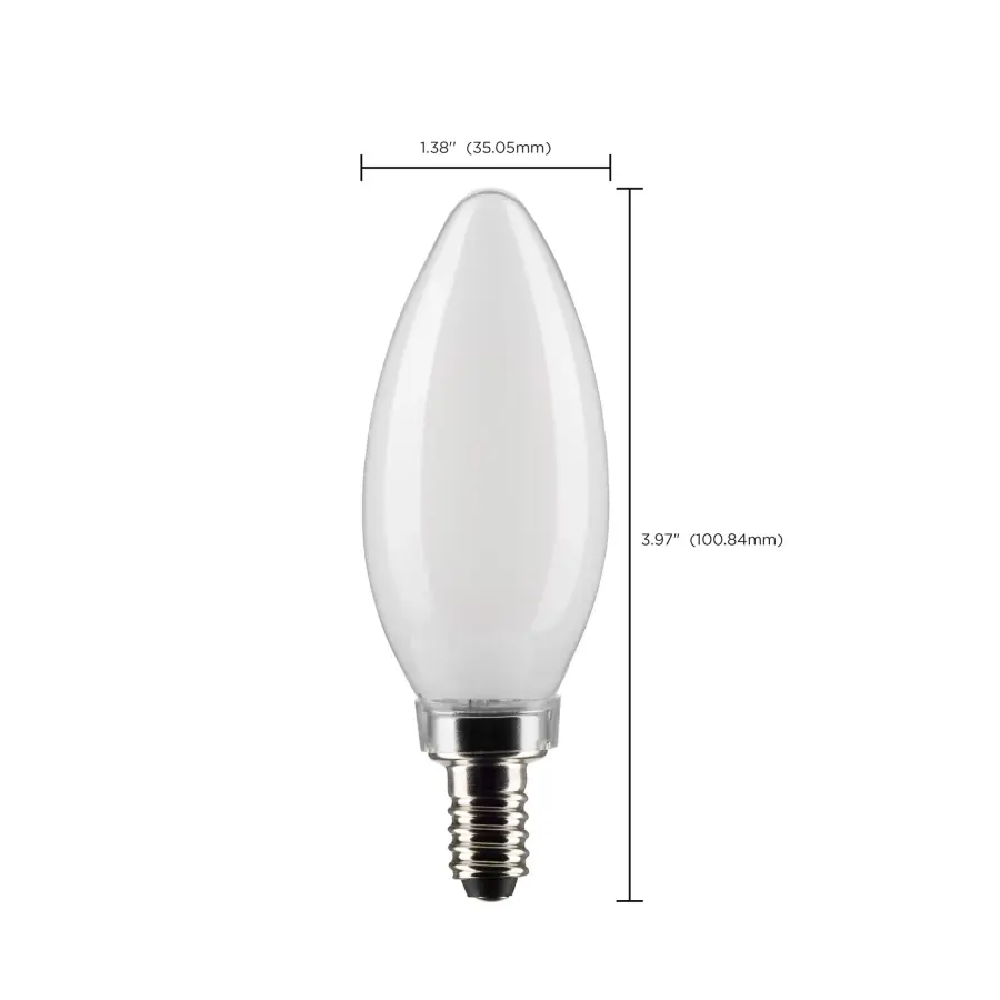 3 Watt B11 LED Filament - Frost - Candelabra base - 90 CRI - 2700K - 120 Volt - Image 11