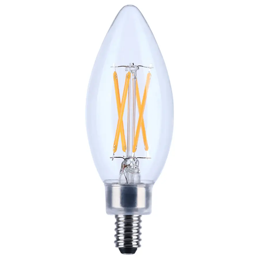 4 Watt B11 LED Filament - Clear - Candelabra base - 90 CRI - 2700K - 120 Volt - Image 1