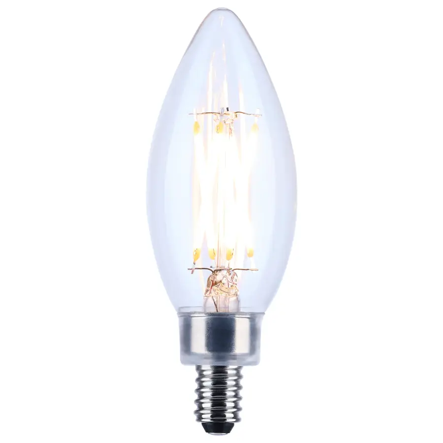 4 Watt B11 LED Filament - Clear - Candelabra base - 90 CRI - 2700K - 120 Volt - Image 2