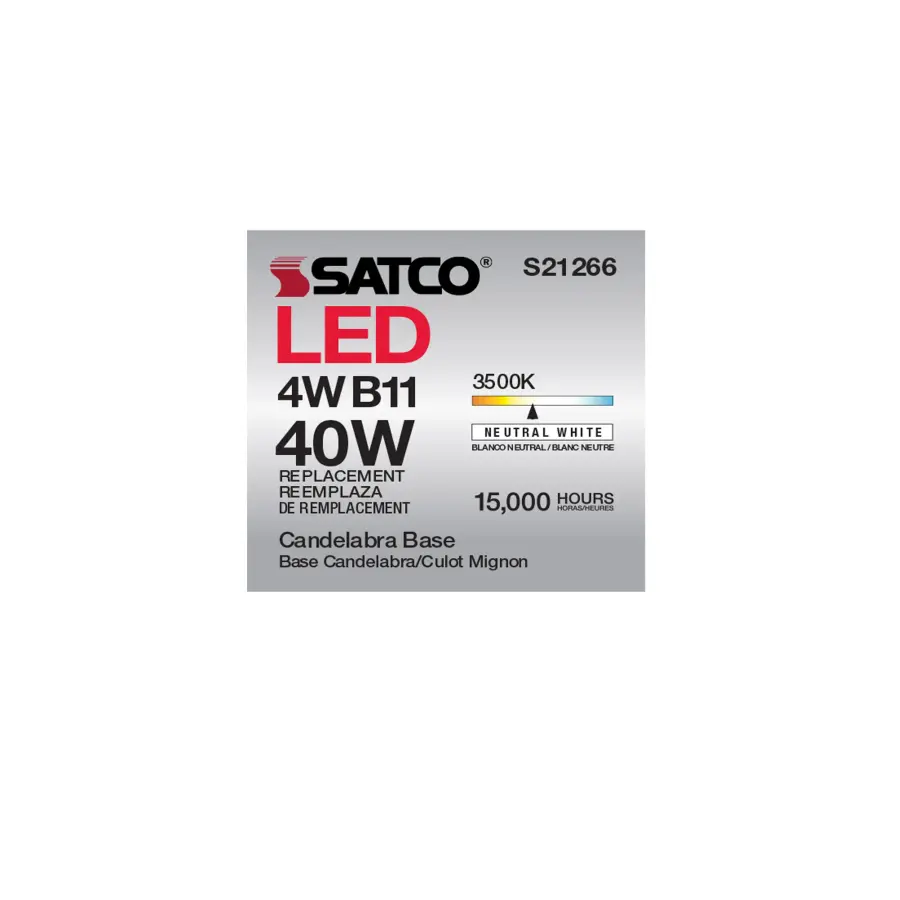 4 Watt B11 LED Filament - Clear - Candelabra base - 90 CRI - 3500K - 120 Volt - Image 11