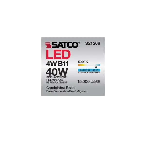 4 Watt B11 LED Filament - Clear - Candelabra base - 90 CRI - 5000K - 120 Volt - Image 15