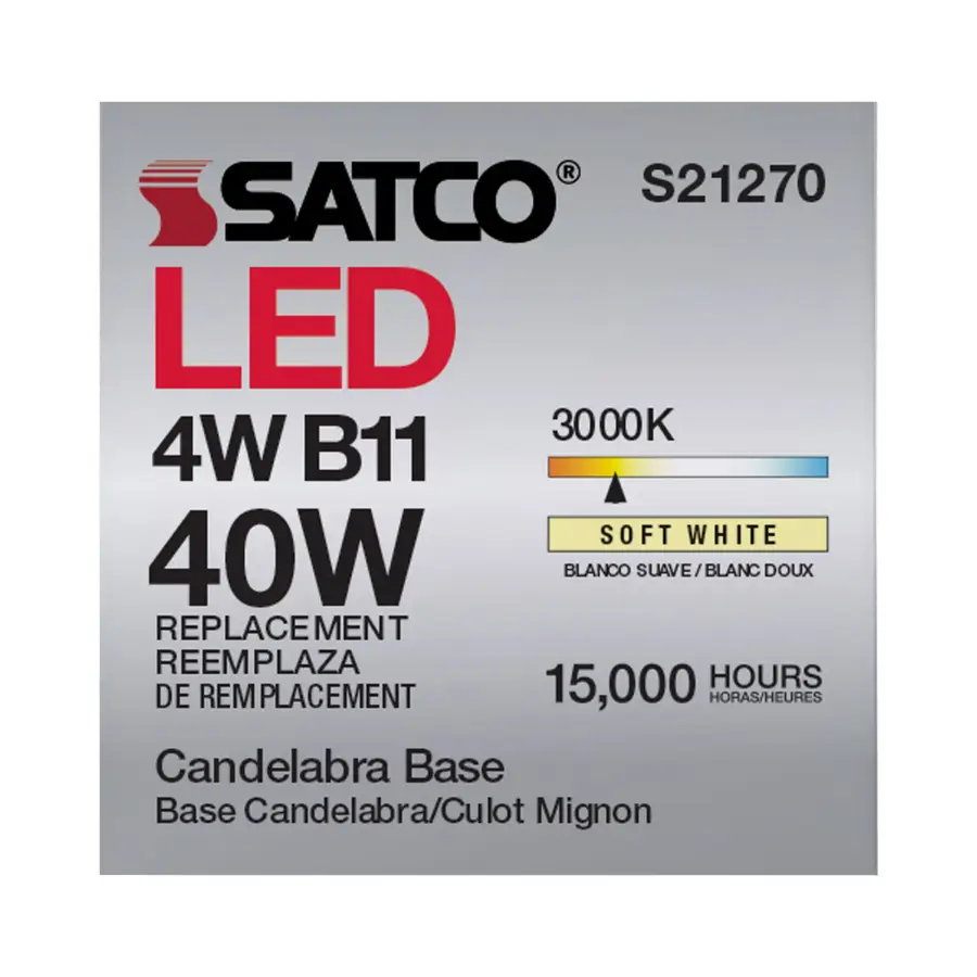 4 Watt B11 LED Filament - Frost - Candelabra base - 90 CRI - 3000K - 120 Volt - Image 11