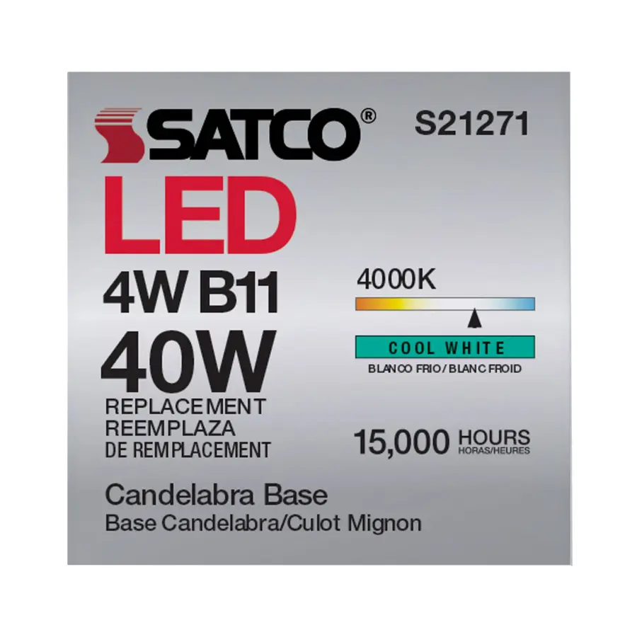 4 Watt B11 LED Filament - Frost - Candelabra base - 90 CRI - 4000K - 120 Volt - Image 11