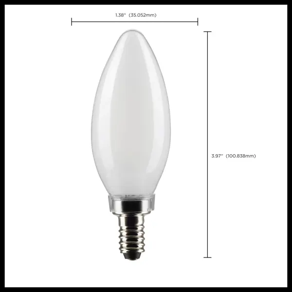 4 Watt B11 LED Filament - Frost - Candelabra base - 90 CRI - 4000K - 120 Volt - Image 10