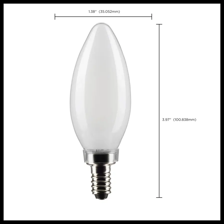 4 Watt B11 LED Filament - Frost - Candelabra base - 90 CRI - 4000K - 120 Volt - Image 10