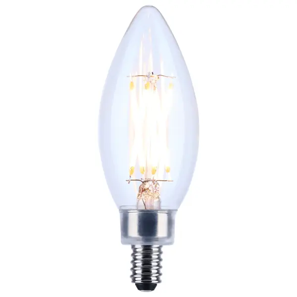 Satco's 5.5-watt LED lamp is traditional, yet contemporary with its sleek finish and energy saving LED technology. Elegantly illuminate any room in the house with this dimmable, clear bulb. Sophisticated and modern, this lamp delivers 15,000 hours of soft white light. - alternate view