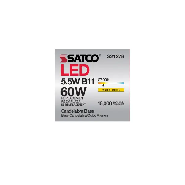 5.5 Watt B11 LED Filament - Frost - Candelabra base - 90 CRI - 2700K - 120 Volt - Image 11