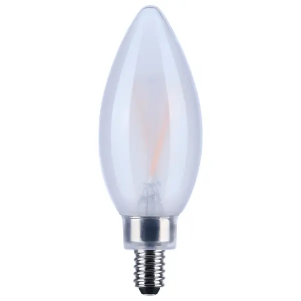 Satco's 5.5-watt LED lamp is traditional, yet contemporary with its sleek finish and energy saving LED technology. Elegantly illuminate any room in the house with this dimmable, frost finished bulb. Sophisticated and modern, this lamp delivers 15,000 hours of soft white light.