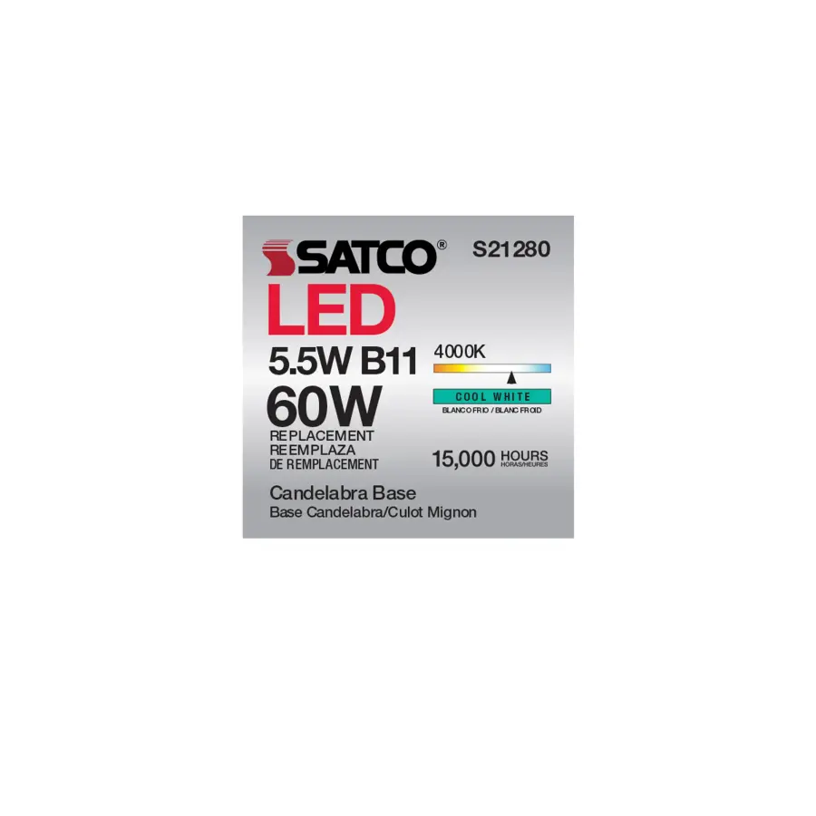 5.5 Watt B11 LED Filament - Frost - Candelabra base - 90 CRI - 4000K - 120 Volt - Image 11