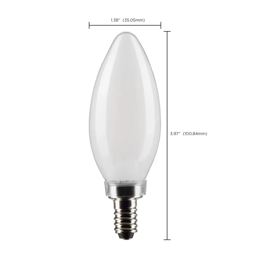 5.5 Watt B11 LED Filament - Frost - Candelabra base - 90 CRI - 4000K - 120 Volt - Image 10