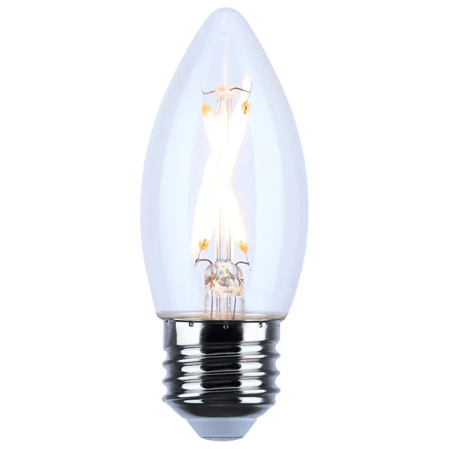 3 Watt B11 LED Filament - Clear - Medium base - 90 CRI - 2700K - 120 Volt - Image 2