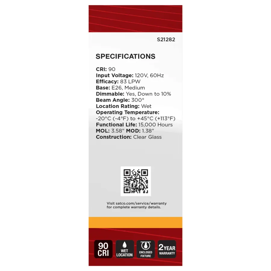 3 Watt B11 LED Filament - Clear - Medium base - 90 CRI - 2700K - 120 Volt - Image 6