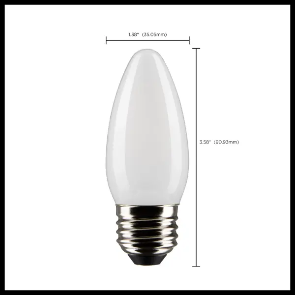 3 Watt B11 LED Filament - Frost - Medium base - 90 CRI - 2700K - 120 Volt - Image 10