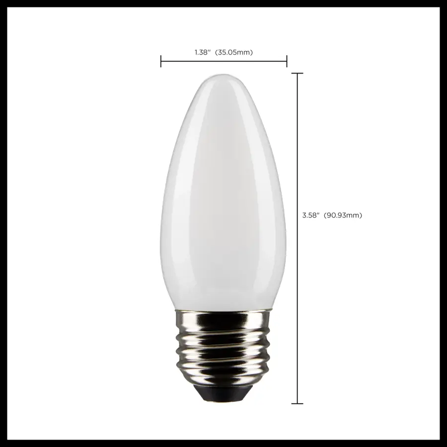 3 Watt B11 LED Filament - Frost - Medium base - 90 CRI - 2700K - 120 Volt - Image 10
