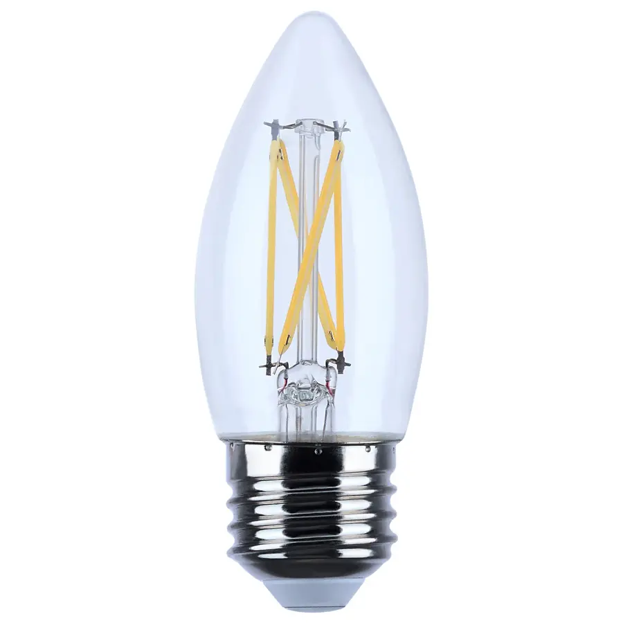 4 Watt B11 LED Filament - Clear - Medium base - 90 CRI - 2700K - 120 Volt - Image 1