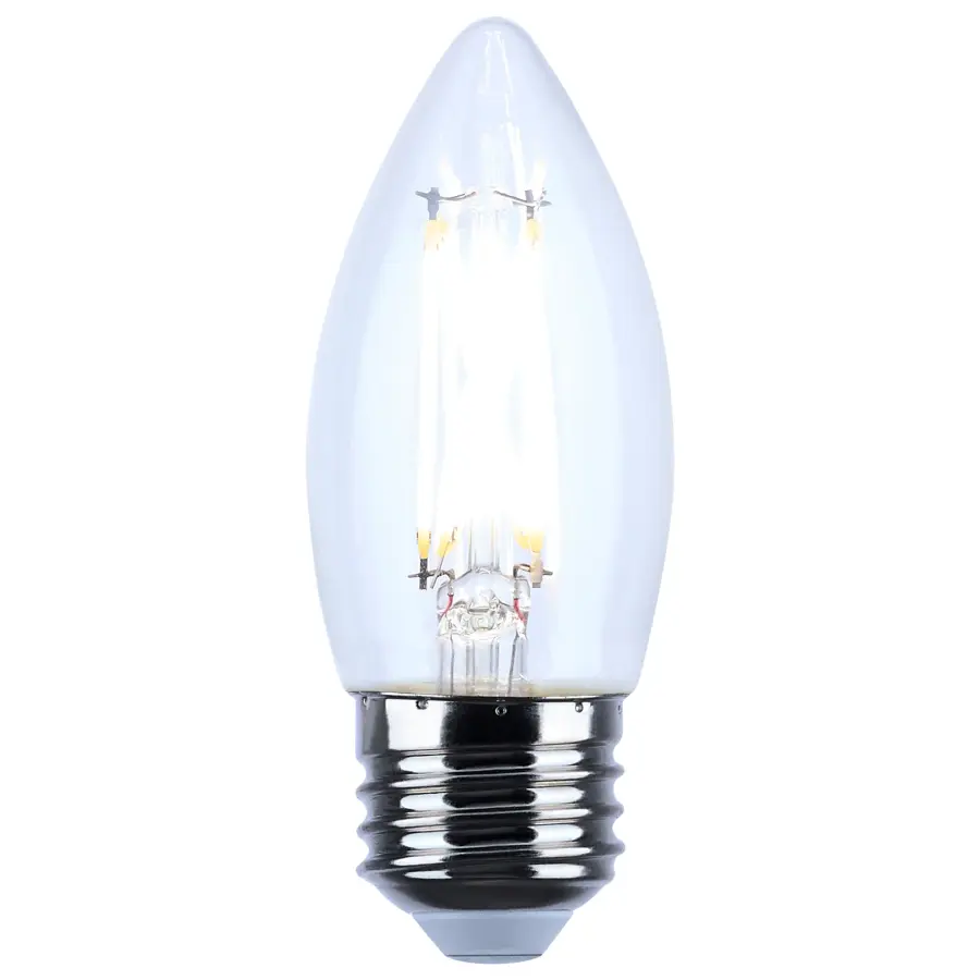 4 Watt B11 LED Filament - Clear - Medium base - 90 CRI - 2700K - 120 Volt - Image 2