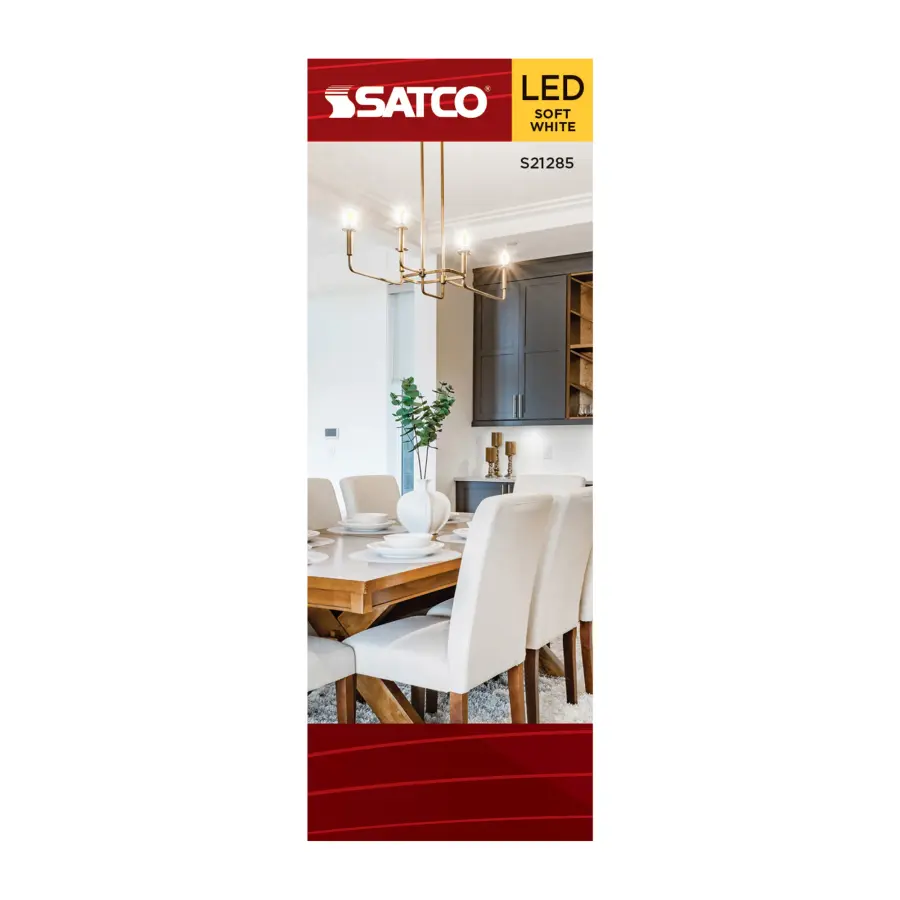 4 Watt B11 LED Filament - Clear - Medium base - 90 CRI - 3000K - 120 Volt - Image 5