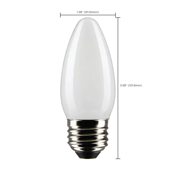 4 Watt B11 LED Filament - Frost - Medium base - 90 CRI - 2700K - 120 Volt - Image 10