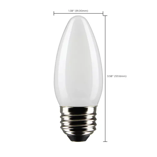 4 Watt B11 LED Filament - Frost - Medium base - 90 CRI - 3000K - 120 Volt - Image 10