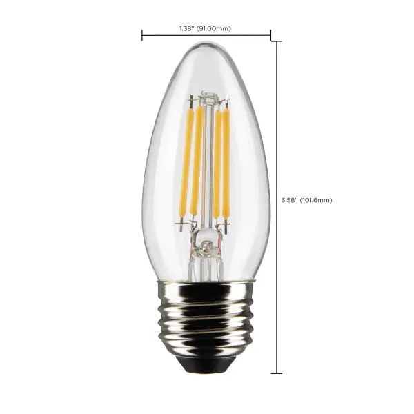 4 Watt B11 LED Filament - Frost - Medium base - 90 CRI - 4000K - 120 Volt - Image 10
