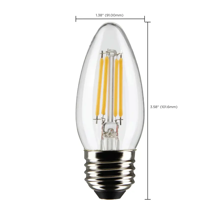 4 Watt B11 LED Filament - Frost - Medium base - 90 CRI - 4000K - 120 Volt - Image 10