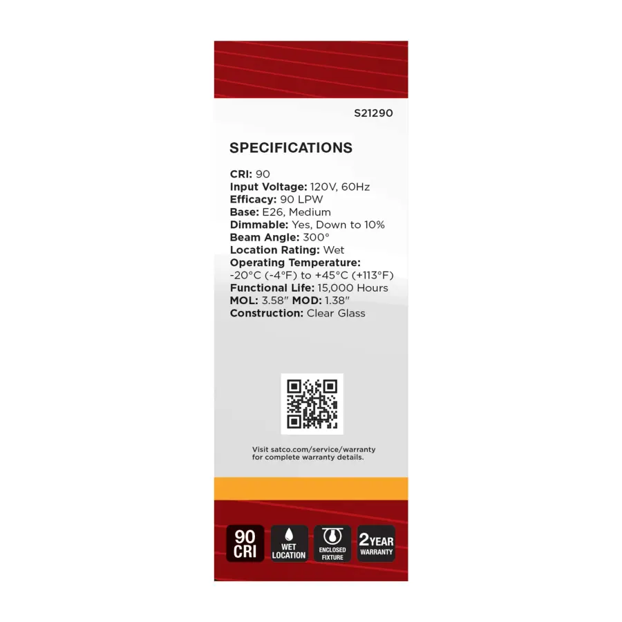 5.5 Watt B11 LED Filament - Clear - Medium base - 90 CRI - 2700K - 120 Volt - Image 6