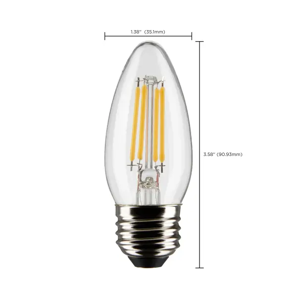 5.5 Watt B11 LED Filament - Clear - Medium base - 90 CRI - 4000K - 120 Volt - Image 10