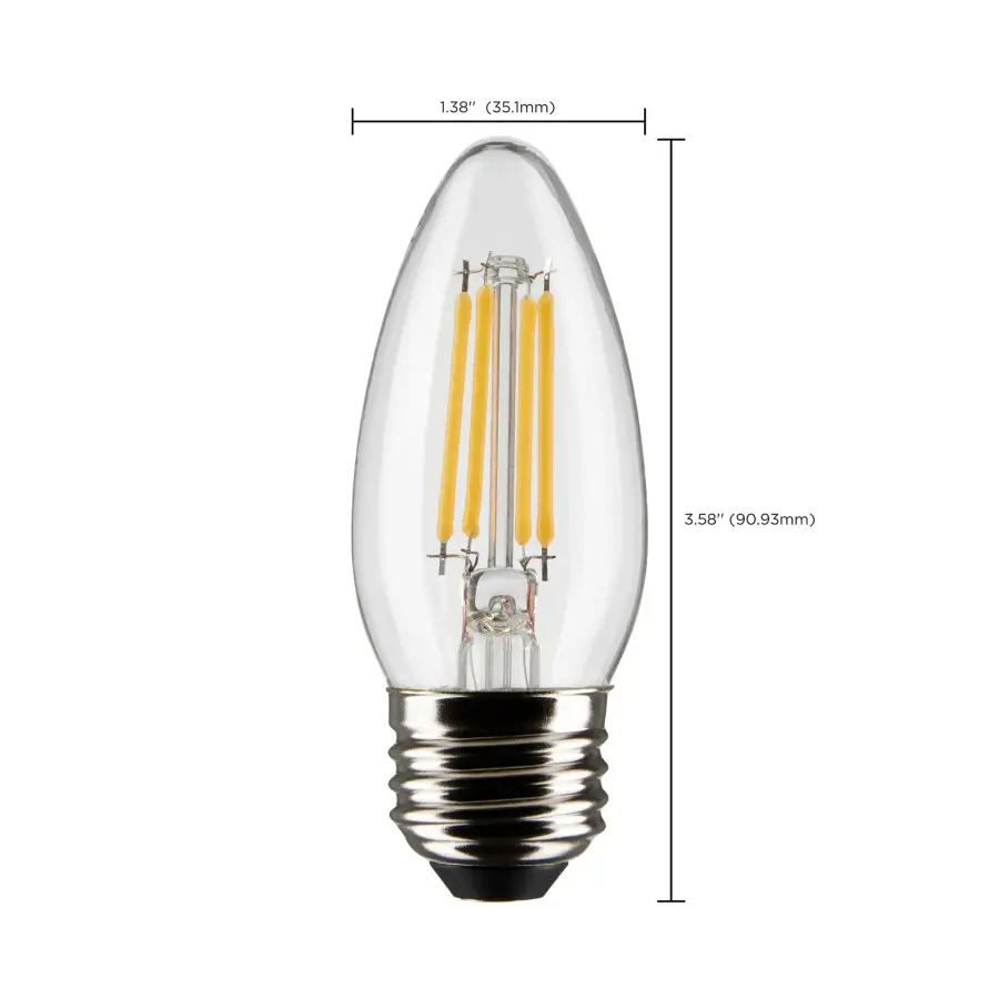 5.5 Watt B11 LED Filament - Clear - Medium base - 90 CRI - 4000K - 120 Volt - Image 10