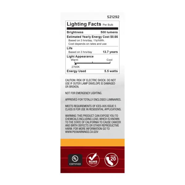 5.5 Watt B11 LED Filament - Frost - Medium base - 90 CRI - 2700K - 120 Volt - Image 7