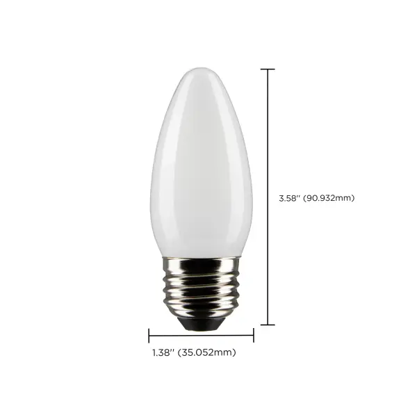 5.5 Watt B11 LED Filament - Frost - Medium base - 90 CRI - 2700K - 120 Volt - Image 10