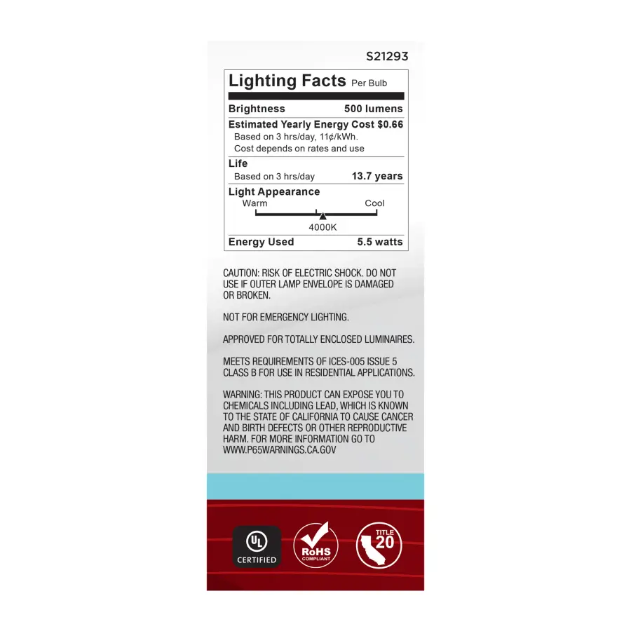 5.5 Watt B11 LED Filament - Frost - Medium base - 90 CRI - 4000K - 120 Volt - Image 7