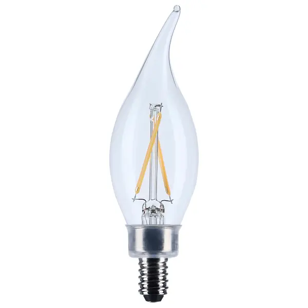 3 Watt CA10 LED Filament - Clear - Candelabra base - 90 CRI - 2700K - 120 Volt - Image 1