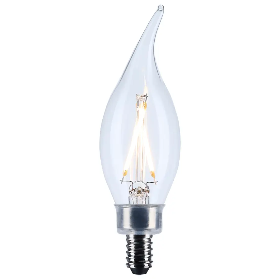 3 Watt CA10 LED Filament - Clear - Candelabra base - 90 CRI - 2700K - 120 Volt - Image 10