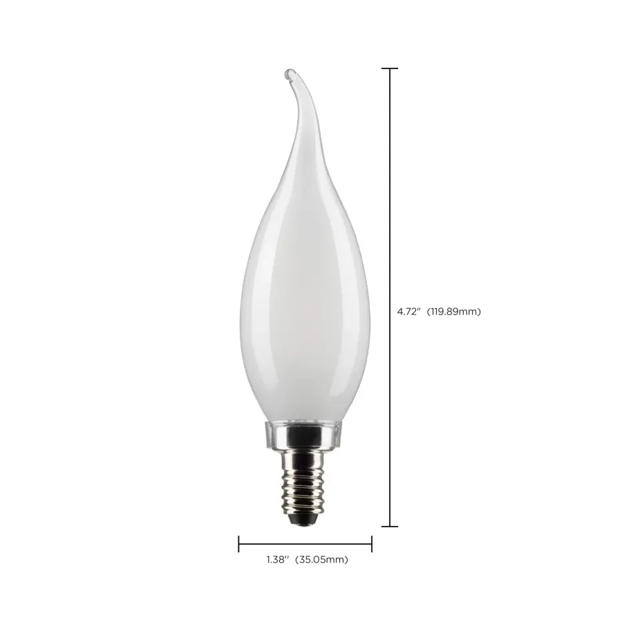 3 Watt CA10 LED Filament - Frost - Candelabra base - 90 CRI - 2700K - 120 Volt - Image 11