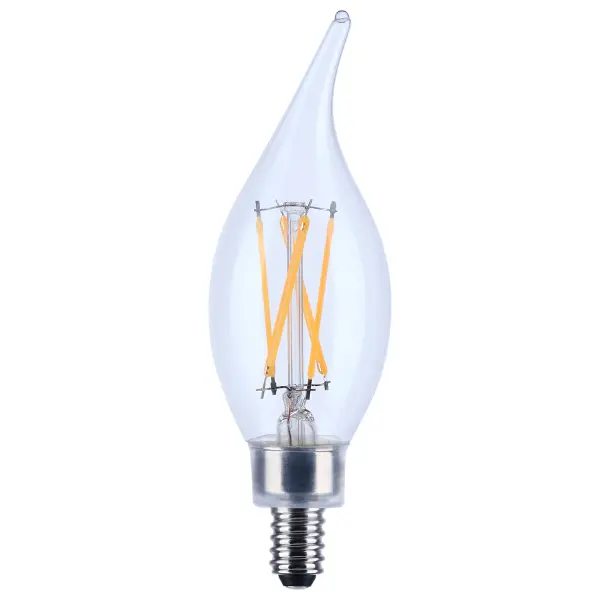4 Watt CA10 LED Filament - Clear - Candelabra base - 90 CRI - 3000K - 120 Volt - Image 1