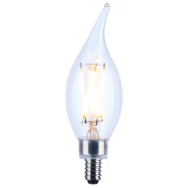 4 Watt CA10 LED Filament - Clear - Candelabra base - 90 CRI - 3000K - 120 Volt - Image 2