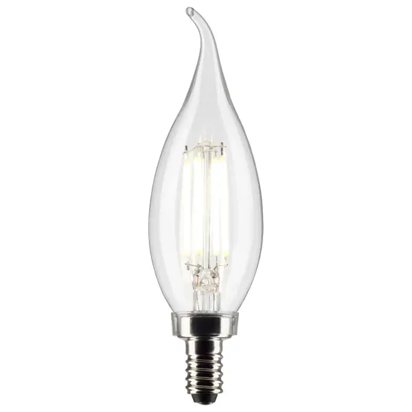 4 Watt CA10 LED Filament - Clear - Candelabra base - 90 CRI - 5000K - 120 Volt - Image 2