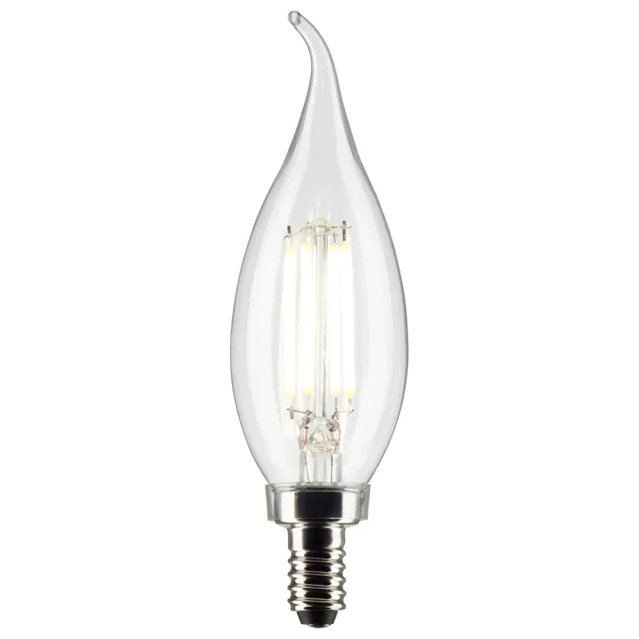 4 Watt CA10 LED Filament - Clear - Candelabra base - 90 CRI - 5000K - 120 Volt - Image 2
