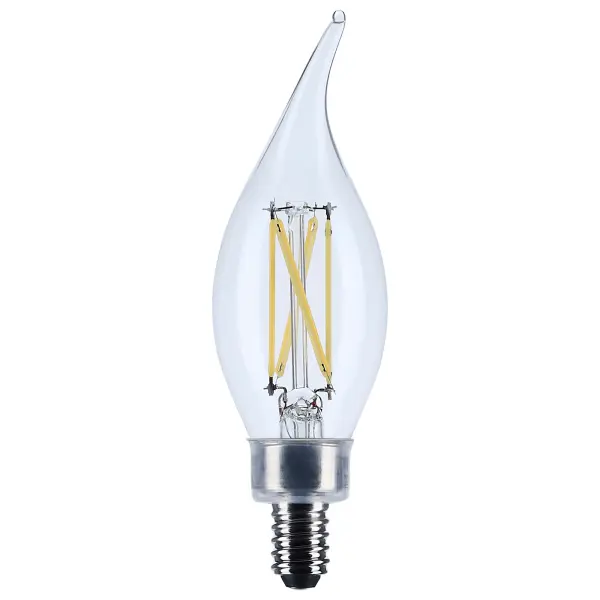 5.5 Watt CA10 LED Filament - Clear - Candelabra base - 90 CRI - 4000K - 120 Volt - Image 1