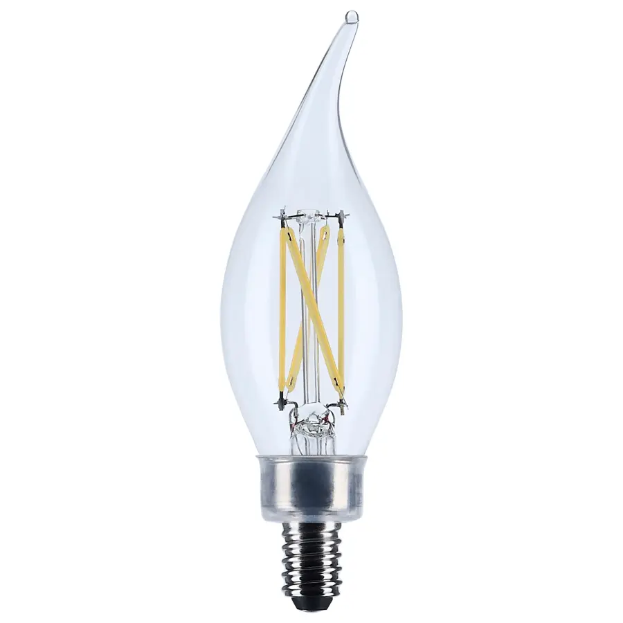 5.5 Watt CA10 LED Filament - Clear - Candelabra base - 90 CRI - 4000K - 120 Volt - Image 1